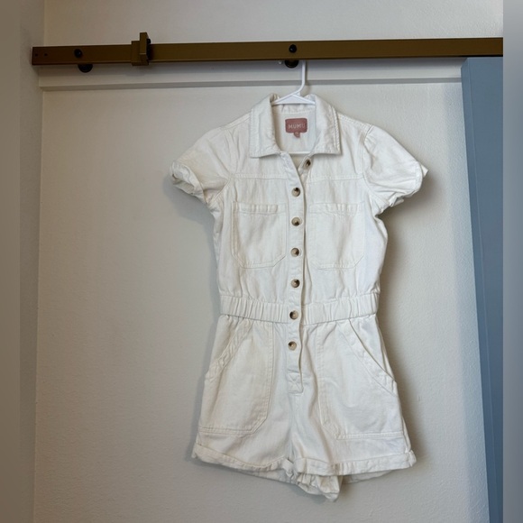 Show Me Your MuMu White Denim Cannon Romper- XSmall - Picture 5 of 11